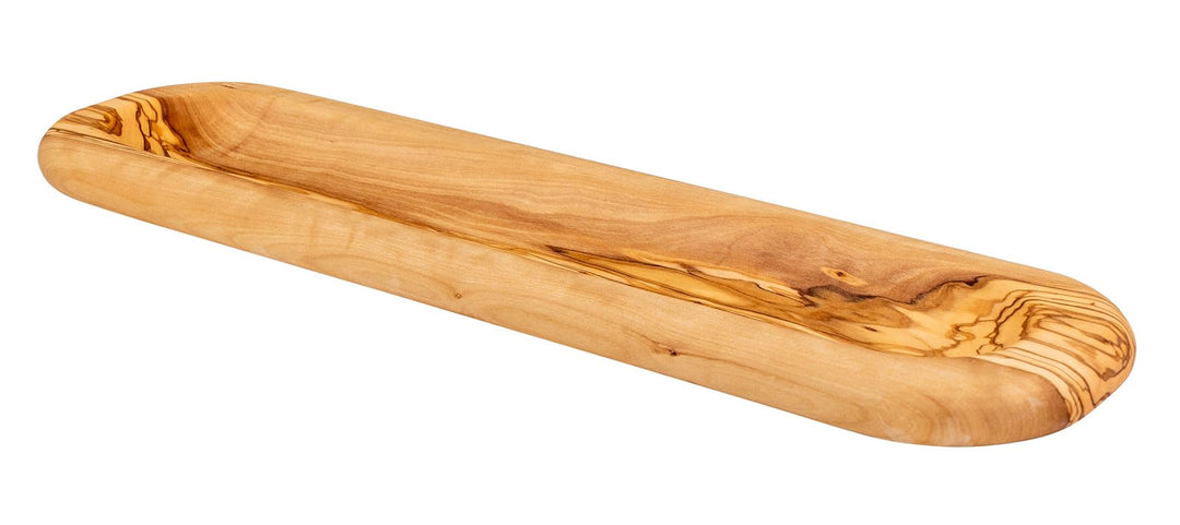 Tablett Holz 43x12cm Olivenholz Ablage Natur Unikat Organizer Küche Servierplatte Tischdeko Dekorati