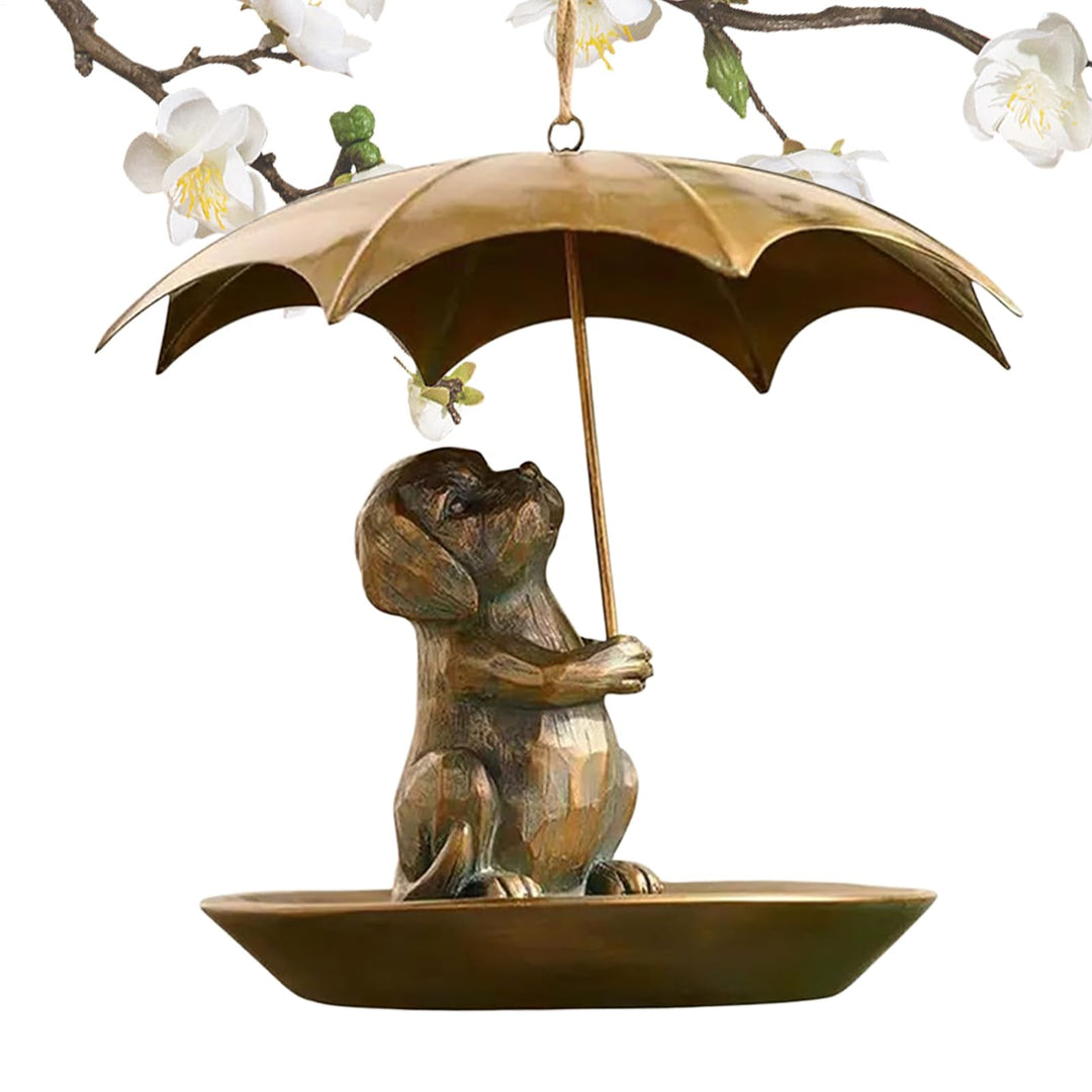 Eichhörnchen Mit Regenschirm Vogelfutterstelle,Wetterfestes Metall Futterhaus Für Eichhörnchen Und W