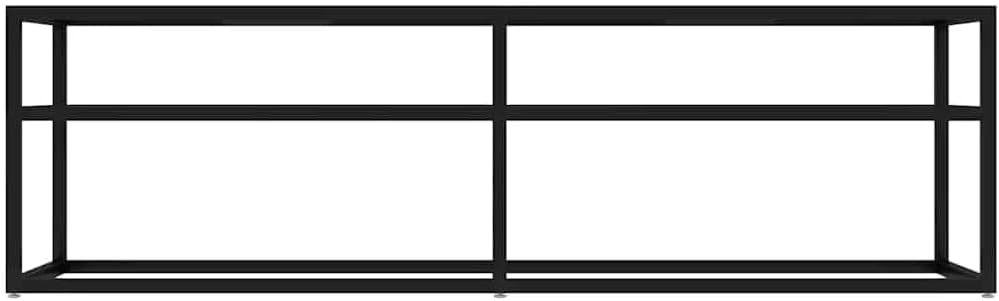 vidaXL TV-Schrank Schwarz 140x40x40,5 cm Hartglas Schwarz 140 cm, Schwarz 140 cm