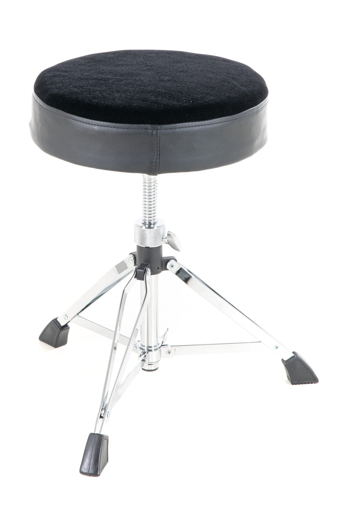 GEWA Schlagzeughocker/Drumhocker runder Sitz, schwarz, höhenverstellbar, doppelstrebig - F805160 run
