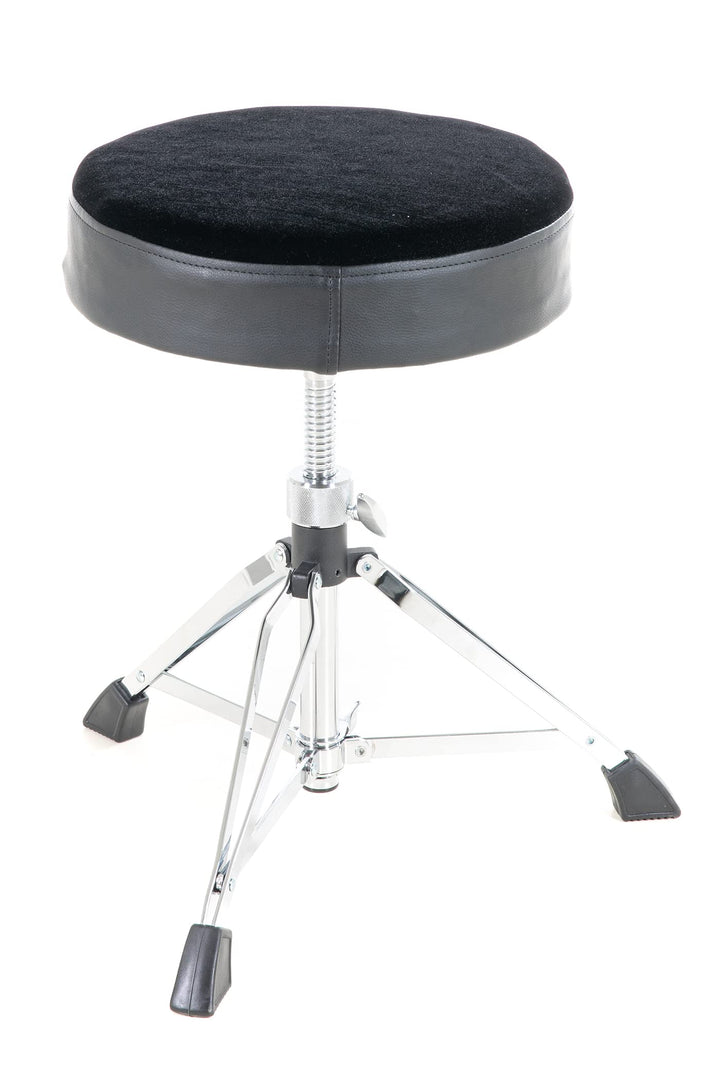 GEWA Schlagzeughocker/Drumhocker runder Sitz, schwarz, höhenverstellbar, doppelstrebig - F805160 run