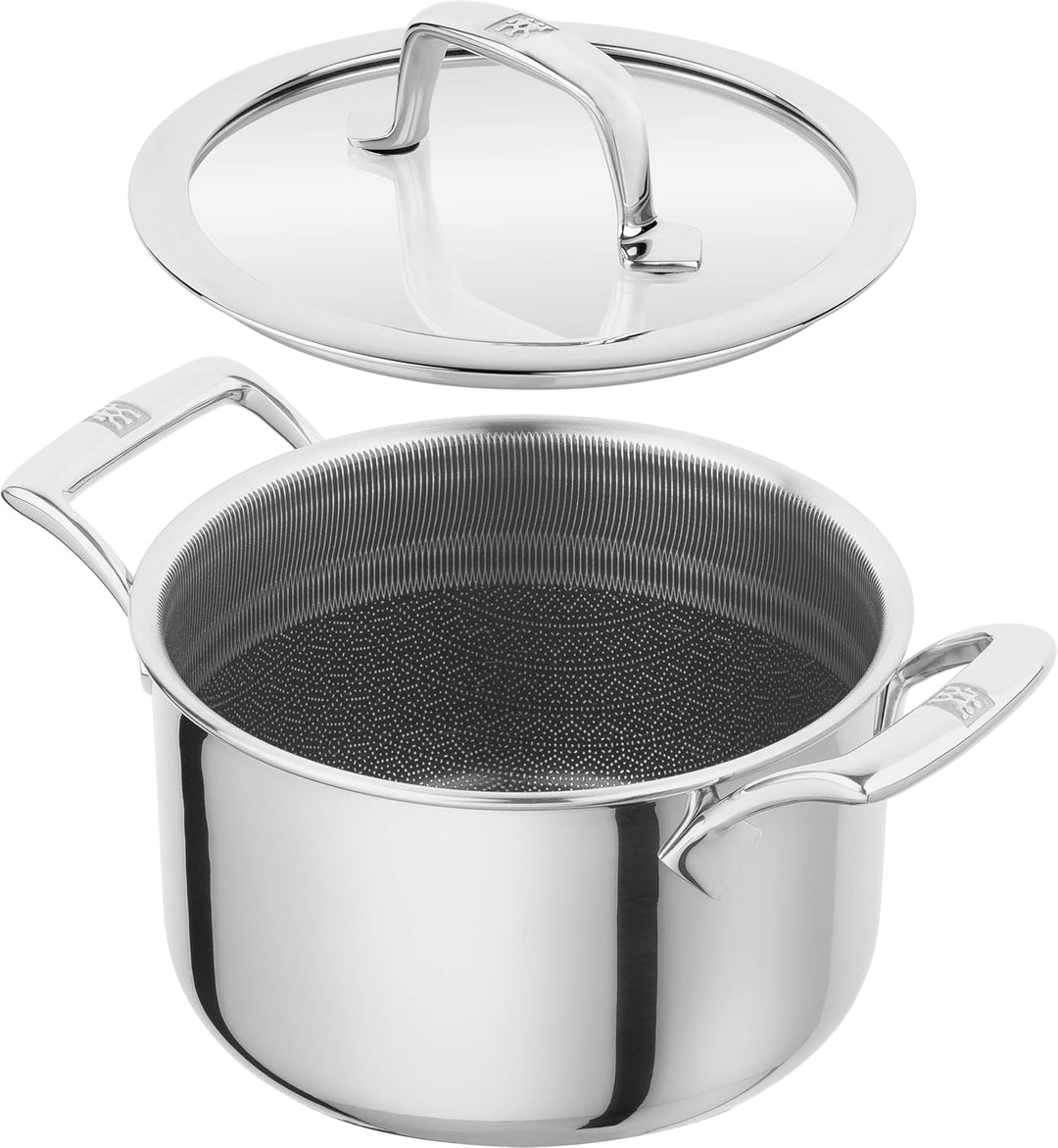 ZWILLING Peak Kochtopfset 5-tlg mit keramischer Antihaftbeschichtung, Besonders kratzfest, Glasdecke