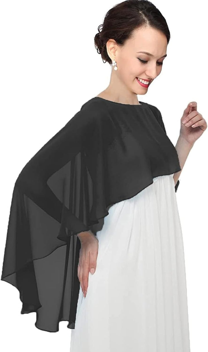 Damen Chiffon Schal Stola,Leichter Tücher,Eleganten Cape Umhang,Einfarbiger Capelets für Frauen,Somm