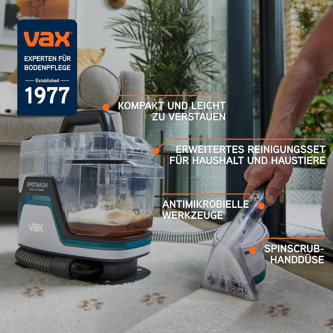 Vax SpotWash Home Duo Pet-Edition Fleckenreiniger Teppich-und Polsterreiniger Gerät mit SpinScrub-Te