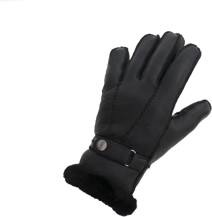 Reissner Lammfelle Fingerhandschuhe HDS-FINGER2 Merino Lammfell Nappa Leder in schwarz, beige und wa