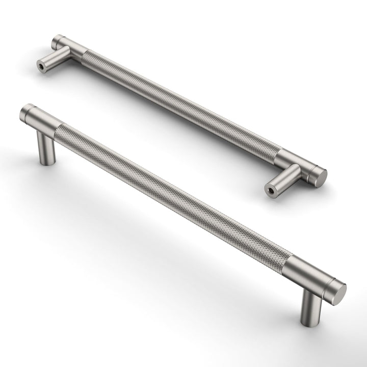 9BUILD 10 Stück Schrankgriffe Gebürsteter Nickel Lochabstand 192mm Griffe für Küchenschränke Gerände