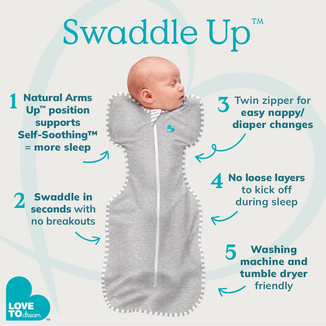 Love To Dream Pucksack Baby, Mittel (6-8,5kg), Idealer Stoff für Moderate Temperaturen (20-24°C), Ar
