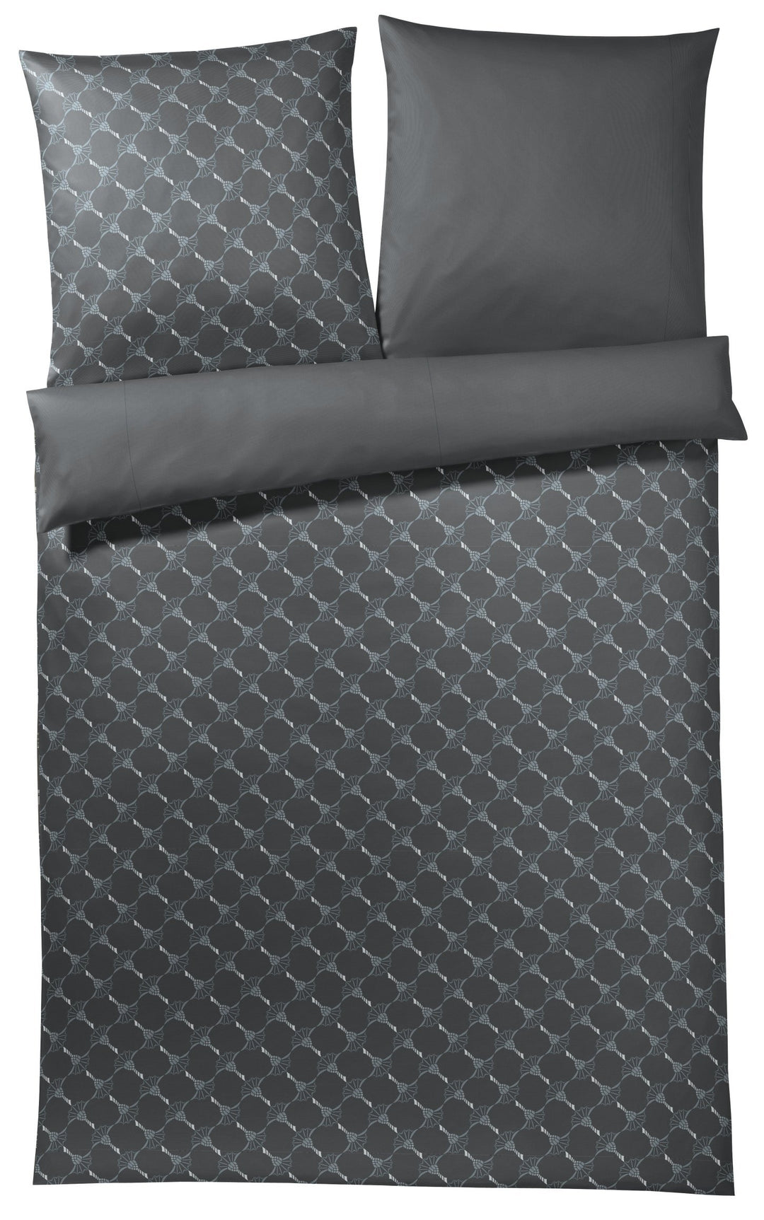 Joop, Mako-Satin-Bettwäsche, Kornblumen-Muster mit nuancierten Farben 80 x 80 graphit 80x80 Graphit,