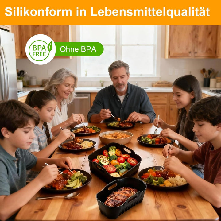 Heissluftfritteuse Silikonform für Philips Dual Basket 9l, 4 Stk Airfryer Zubehör für Philips 3000 S
