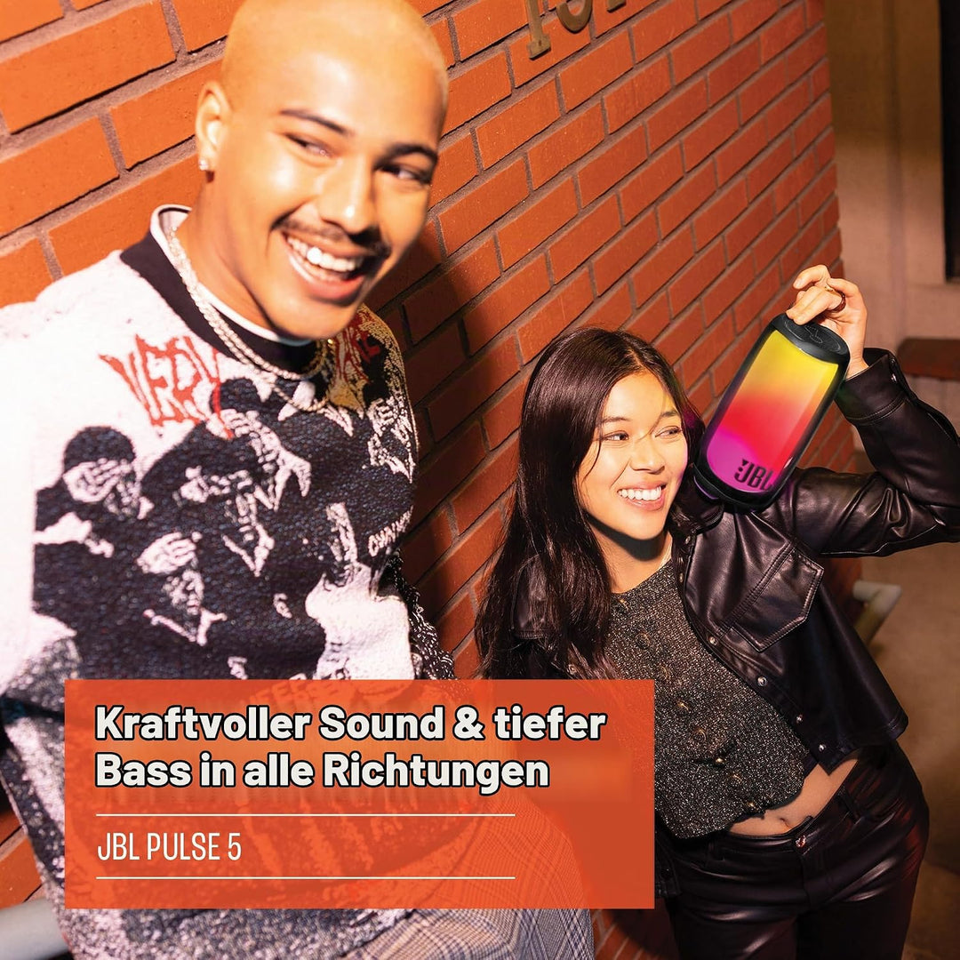 JBL Pulse 5 – Tragbarer Bluetooth-Lautsprecher in Schwarz mit Lichtshow und bis zu 12 Stunden Spielz
