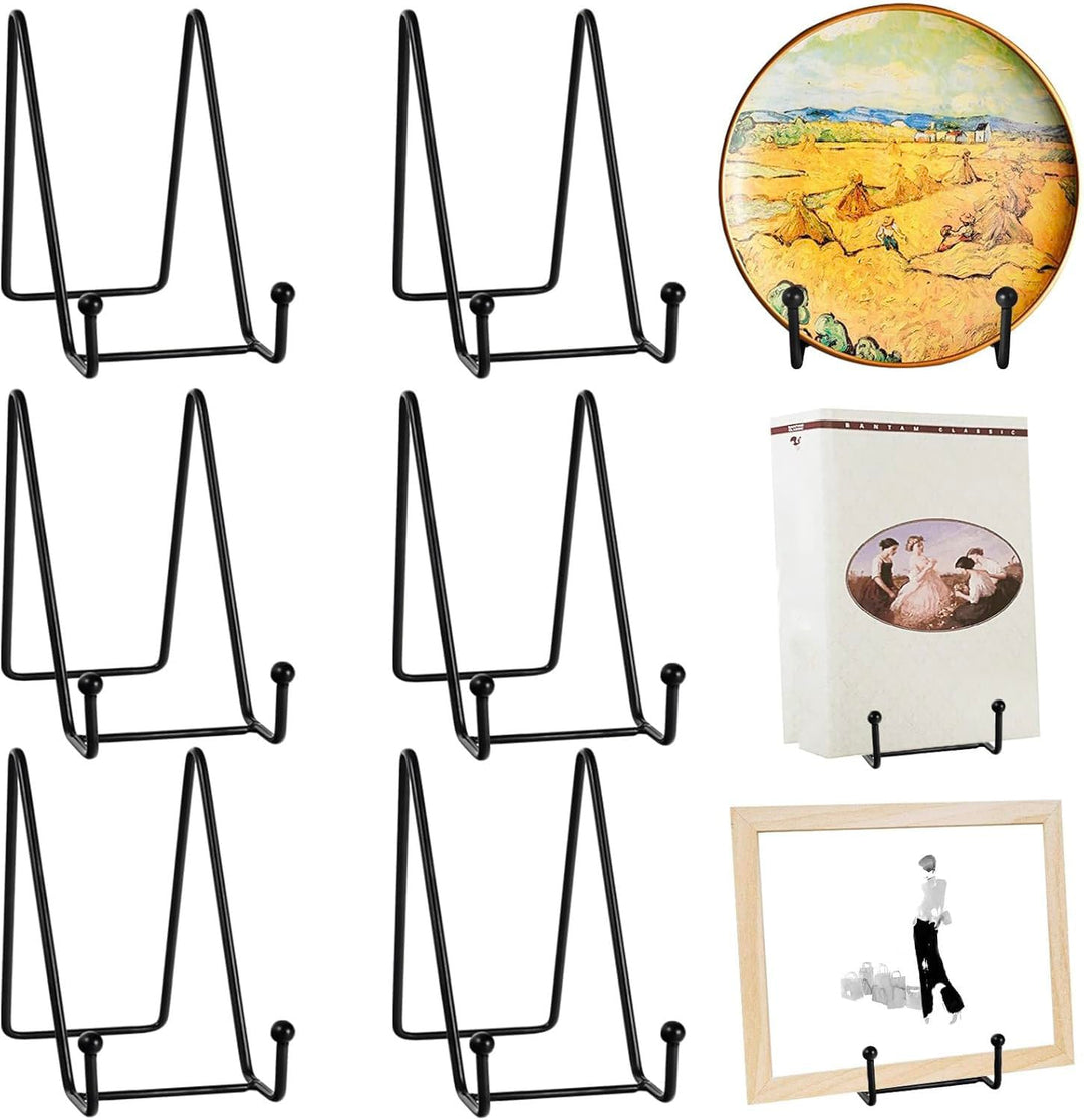 6 Stück Metall Display Ständer,6 Zoll Metall Tellerständer,Staffelei Aufsteller Teller Ständer,Schwa