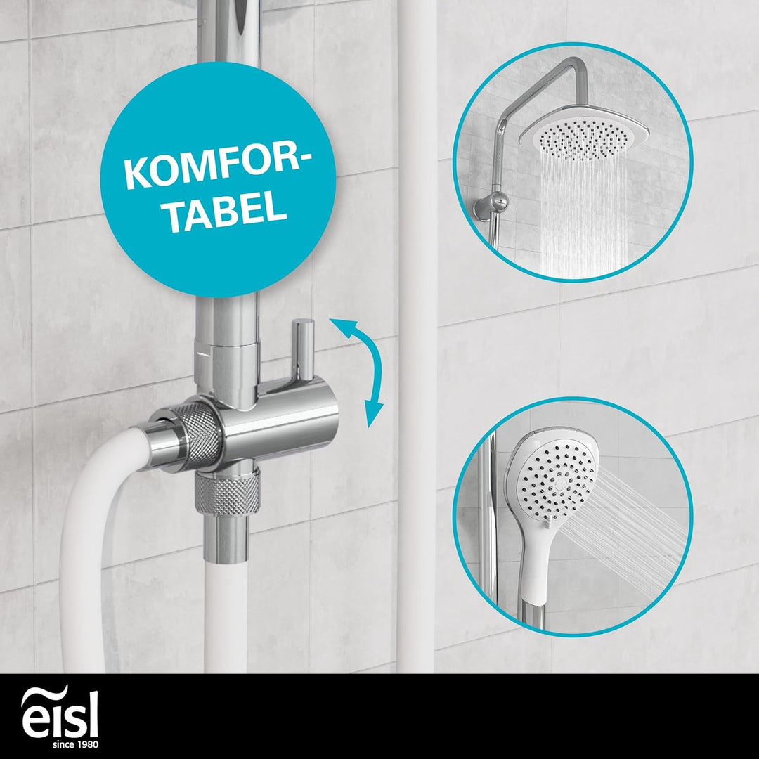 EISL Duschset DUSCHTRAUM Duschsäule mit grosser Regendusche 200 x 200 mm und Handbrause, ideal zum N
