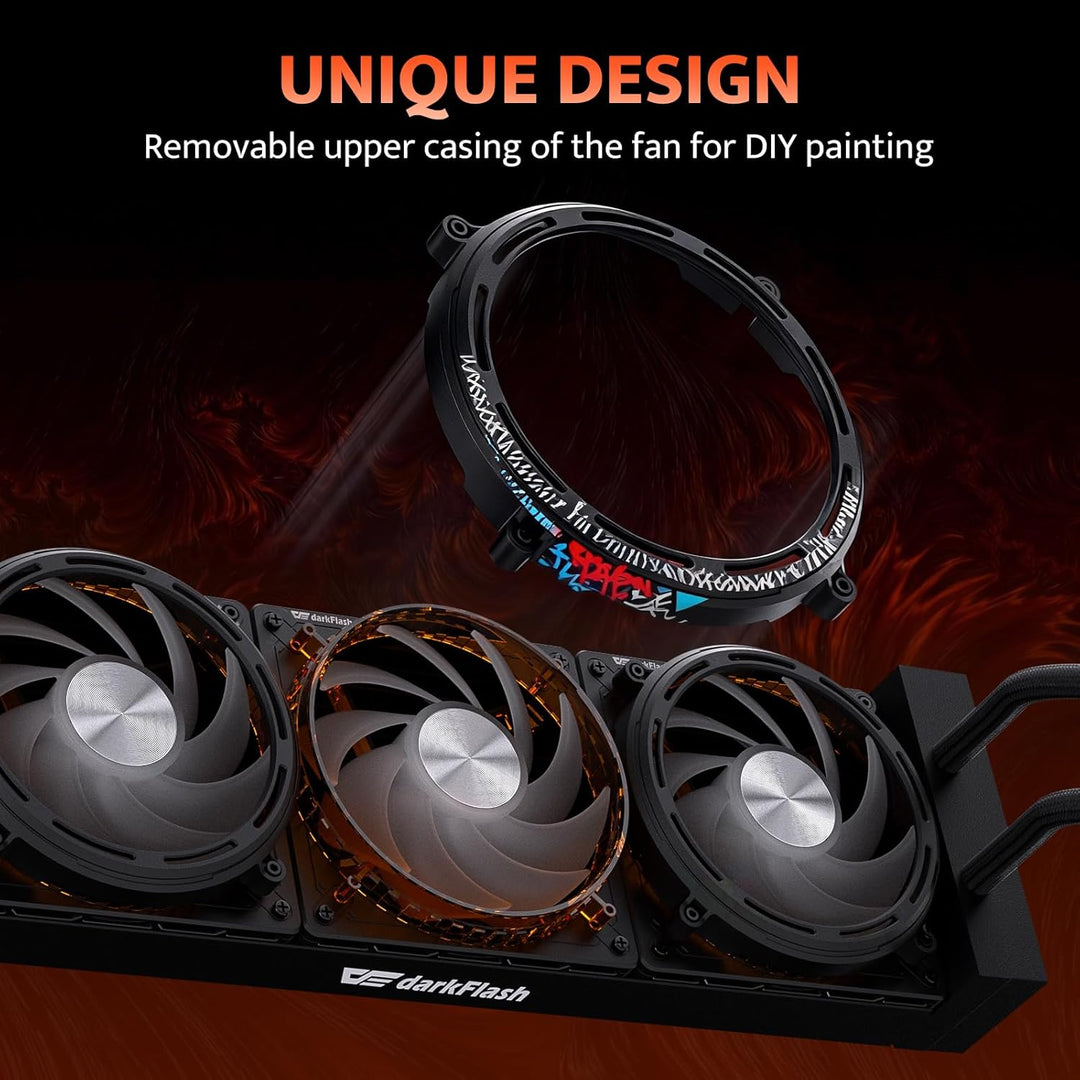darkFlash DE360 All-in-One CPU Flüssigkeitskühler, 2,88" LCD-Bildschirm 480x480 Auflösung, ARGB-Sync