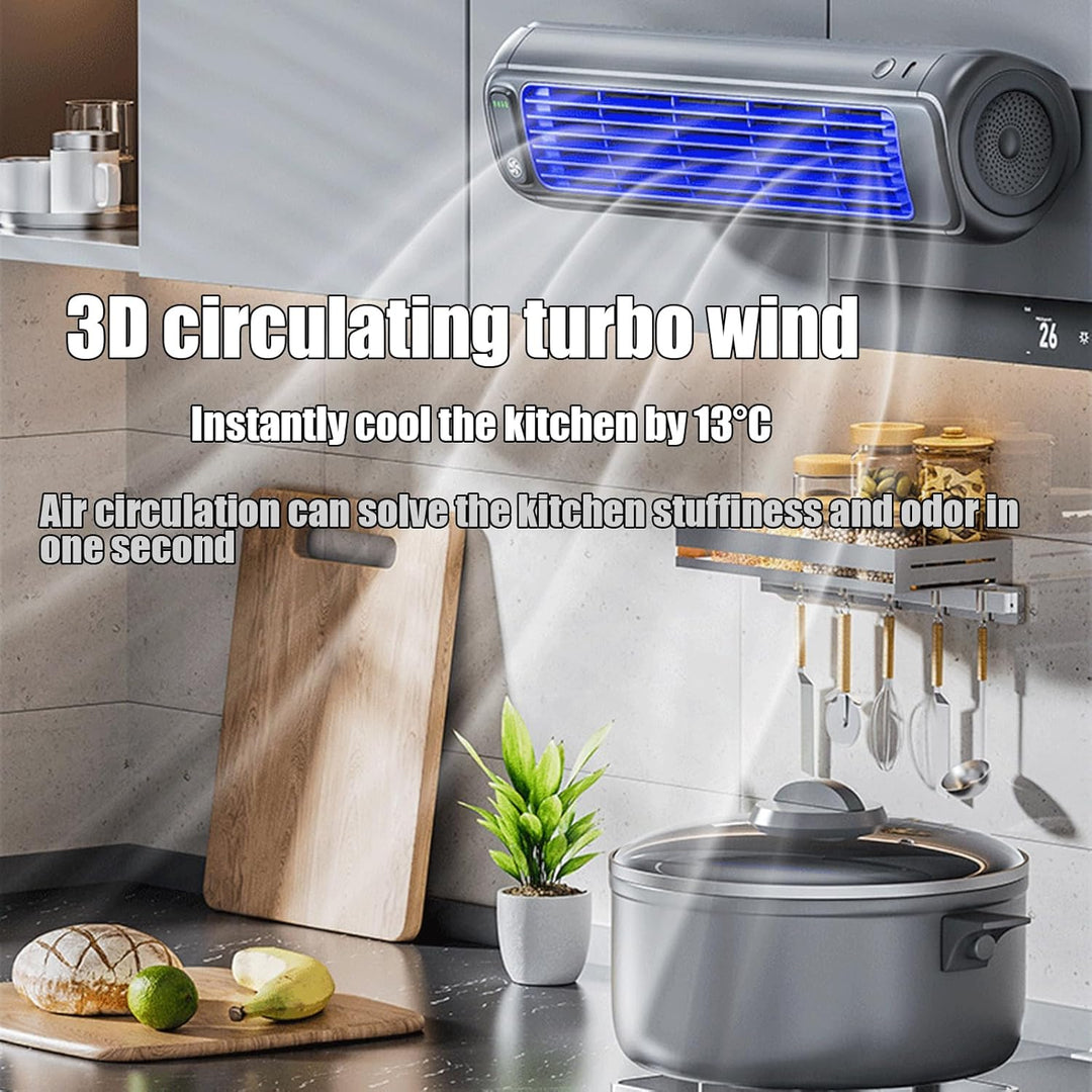 Festberg Cooling Ace,Portable Klimagerät,Wand Kabelloser Bladeless Mobile Air Cooler,Quiet Desktop T