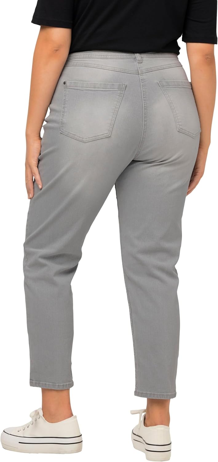 Ulla Popken Damen Jeans 32W / 30L Graubeige, 32W / 30L Graubeige
