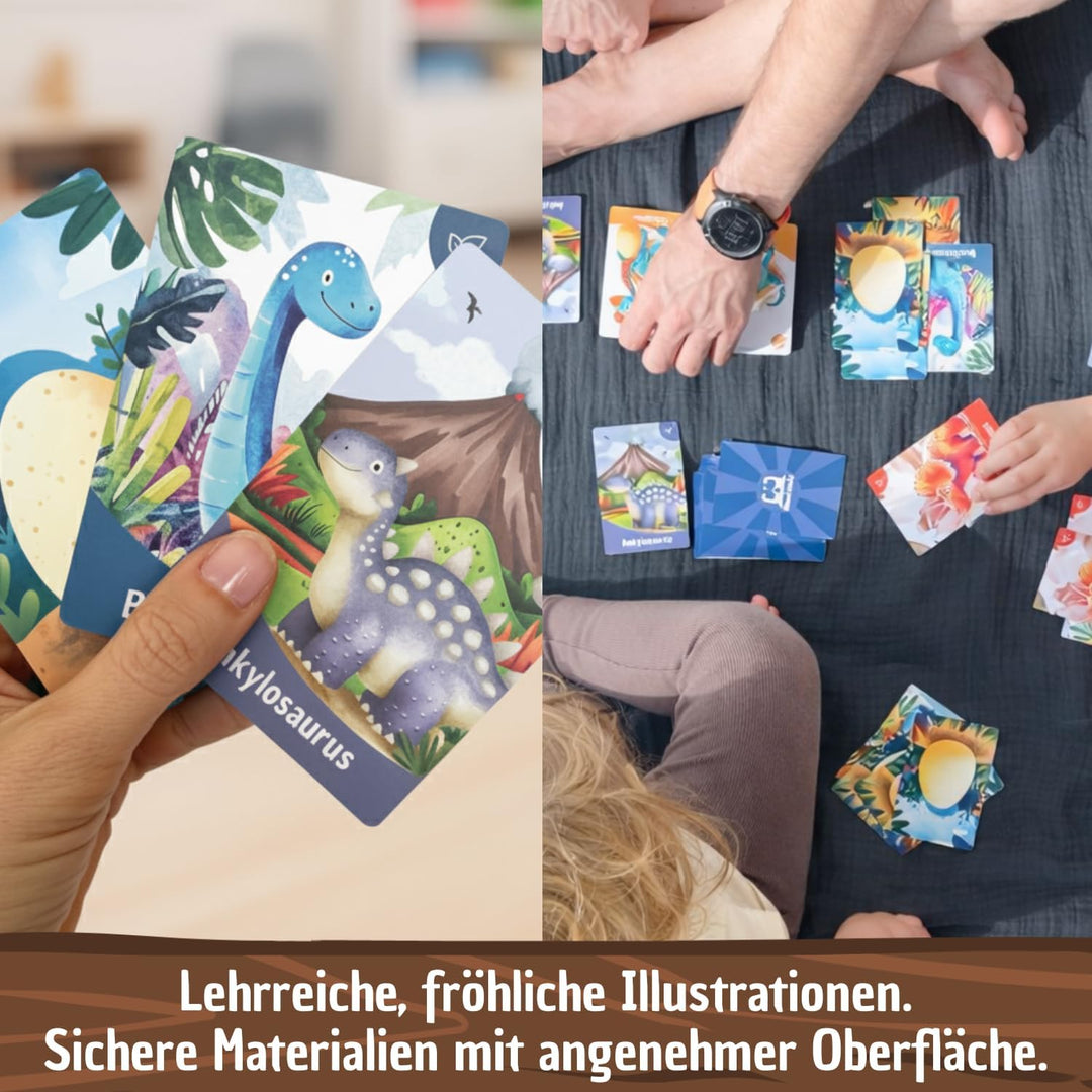 DinoFamily Dinosaurier-Kartenspiel – Pädagogisches Strategiespiel für Kinder ab 4 Jahren – Familiens