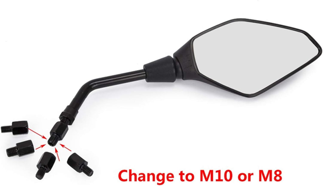 WOOSTAR 7/8" Motorrad Lenkererhöhung 10mm Seitenspiegel mit Konverter Gewindeschrauben M10 auf M8 Er