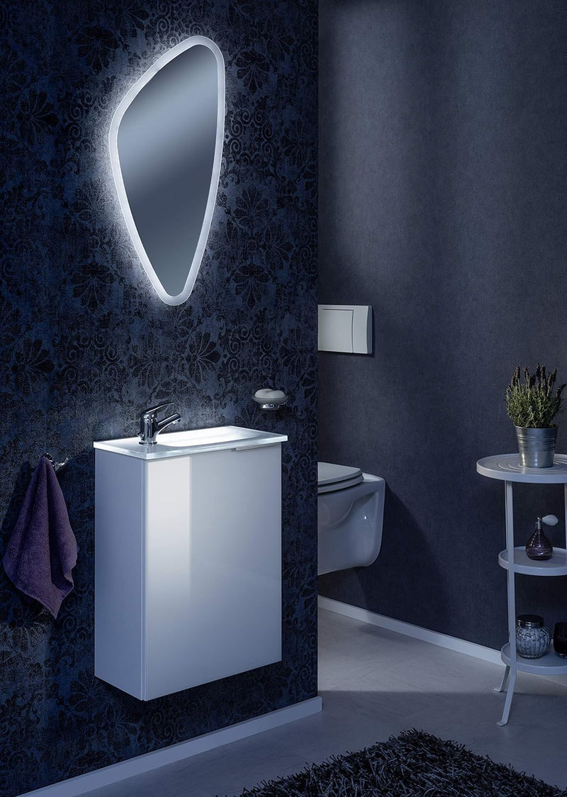 FACKELMANN LED Spiegel Organic Mirrors/Wandspiegel mit umlaufender LED-Beleuchtung/Masse (B x H x T)