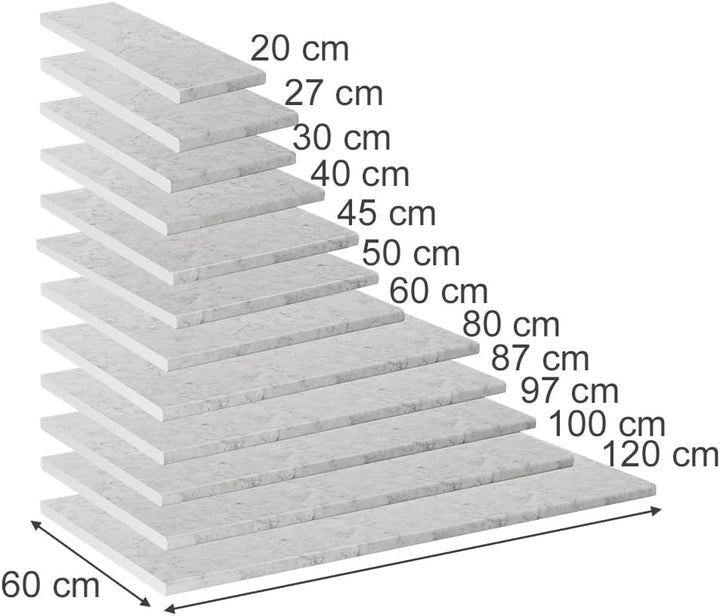 Vicco Küchenarbeitsplatte R-Line, Küchen Arbeitsplatten, Marmor Weiss, 100 cm Weiss/Marmor 100 cm, W