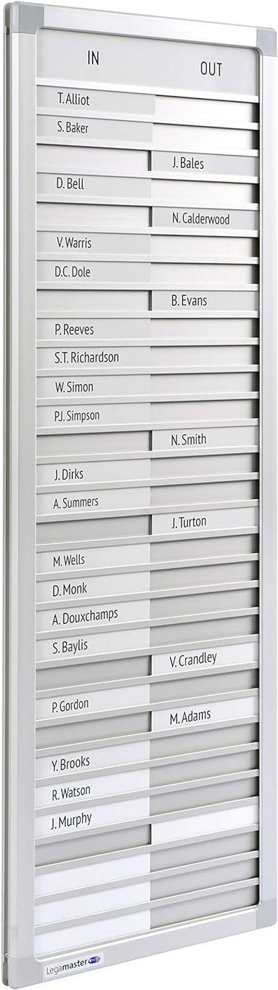 Legamaster 7-622300 In-and-Outboard Professional, An-und Abwesenheitsübersicht für 30 Personen, 26 x