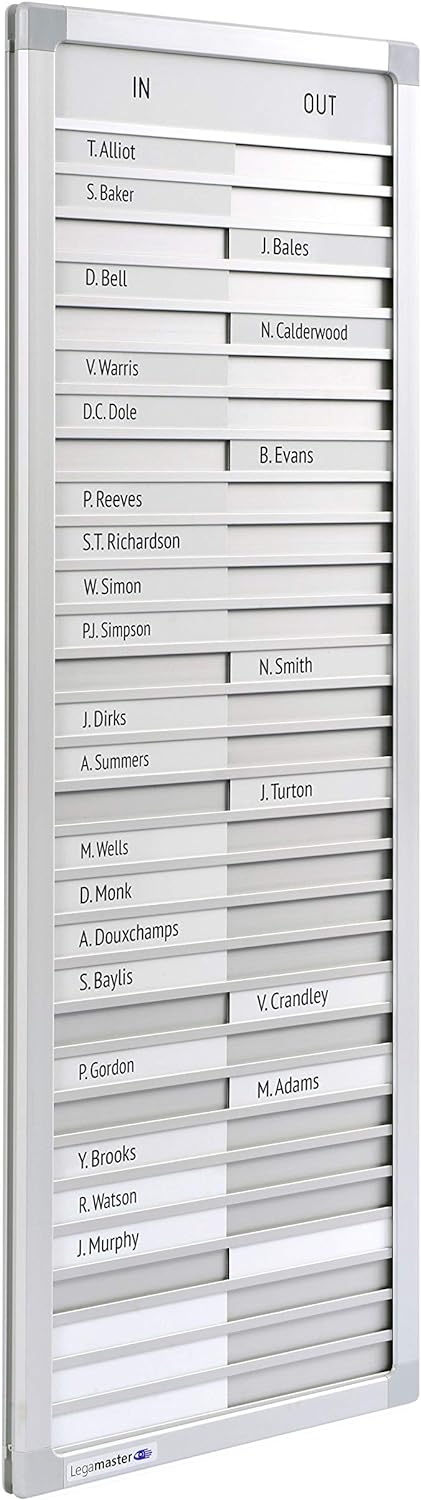 Legamaster 7-622300 In-and-Outboard Professional, An-und Abwesenheitsübersicht für 30 Personen, 26 x