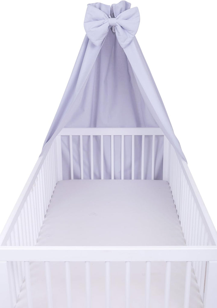 Amilian® Vollstoffhimmel Himmel mit Schleife Betthimmel Grau (Vollstoffhimmel), Vollstoffhimmel