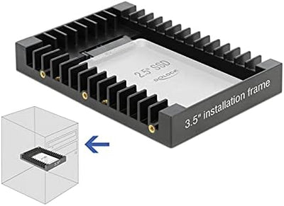 Delock 3.5″ Einbaurahmen für 2.5″ SATA Laufwerk schwarz, 18364