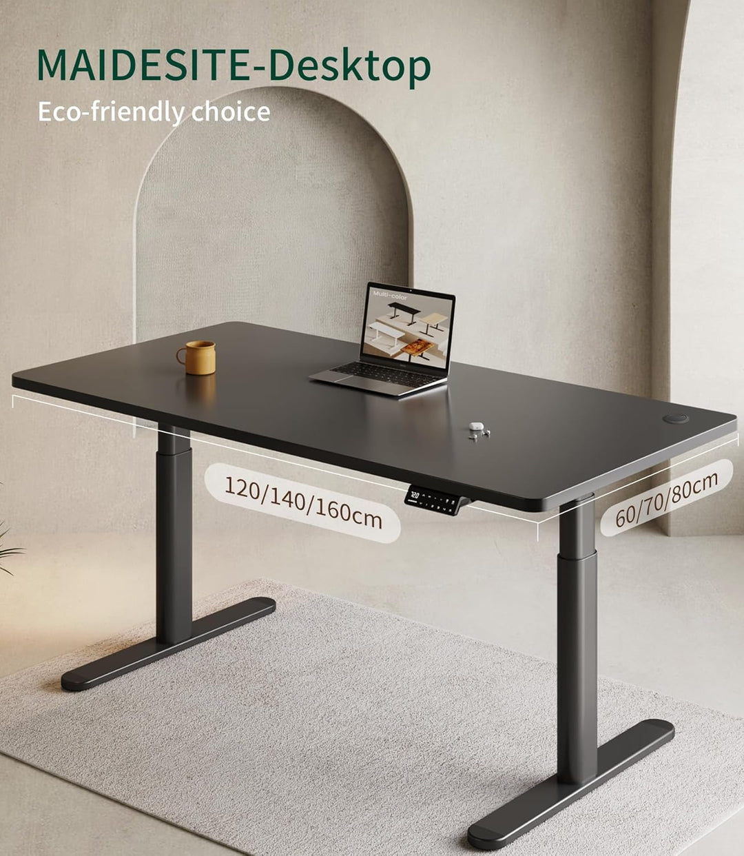 MAIDeSITe Tischplatte 140x70 cm Schreibtischplatte 25 mm stark - DIY Stabile Bürotischplatte – Perfe