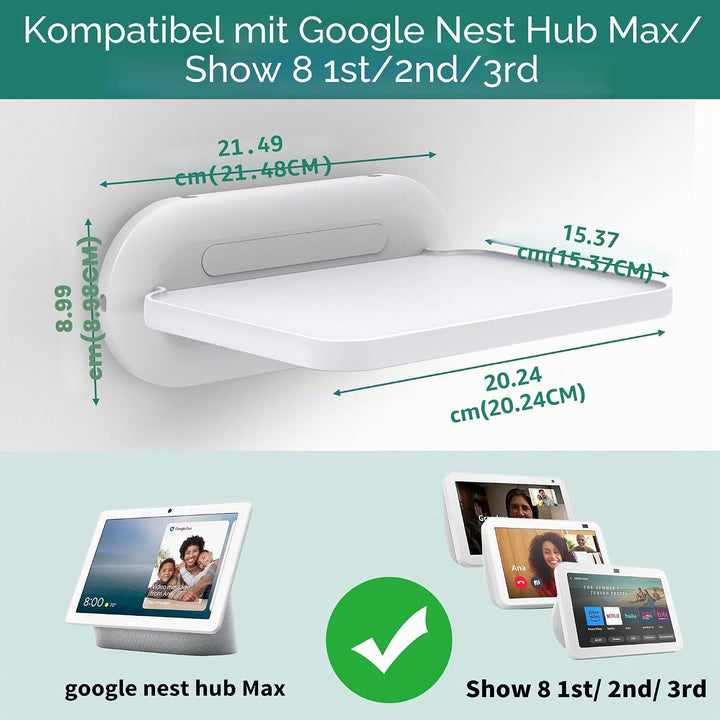 HomeMount Halterung – Wandhalterung für Regal, kompatibel mit Google Nest Hub/Nest Hub (2. Generatio