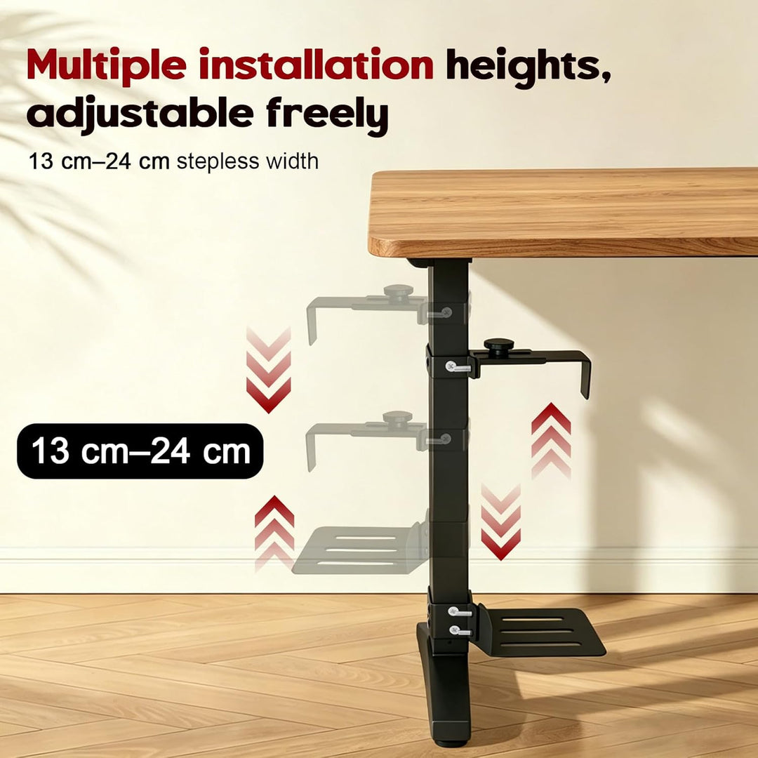 PC-Halterung unter Schreibtisch, 30kg Verstellbare PC Halterung für Schreibtisch Tischbein, PC Wandh