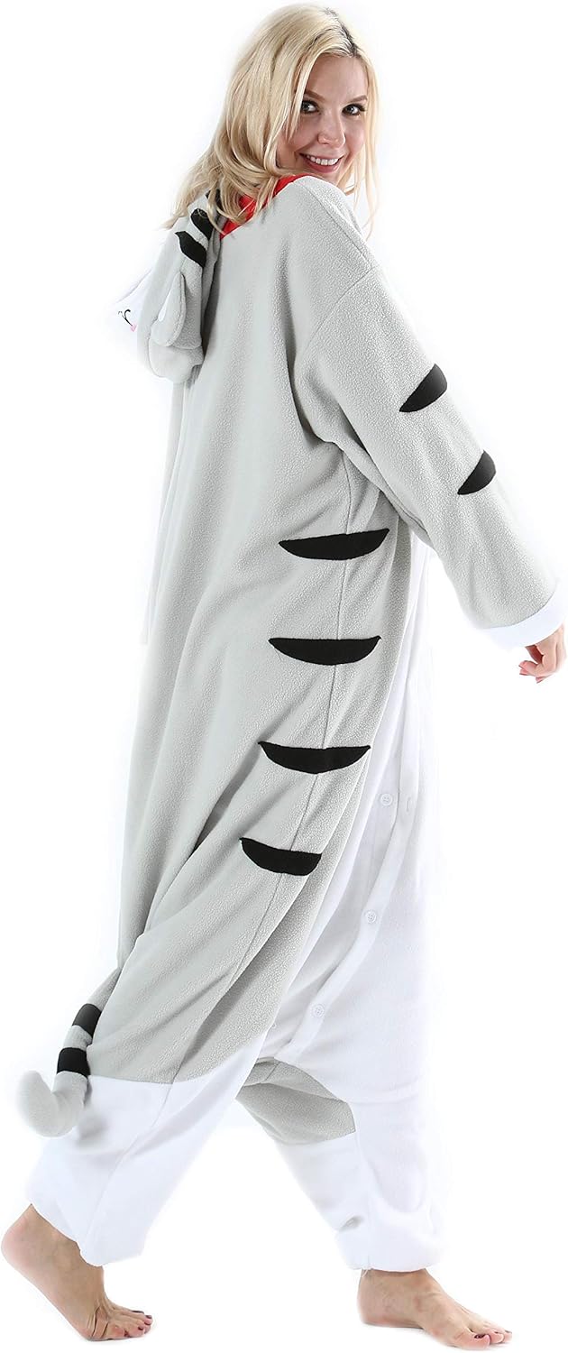 ULEEMARK Damen Herren Jumpsuit Onesie Tier Fasching Halloween Kostüm Lounge Sleepsuit Cosplay Overal