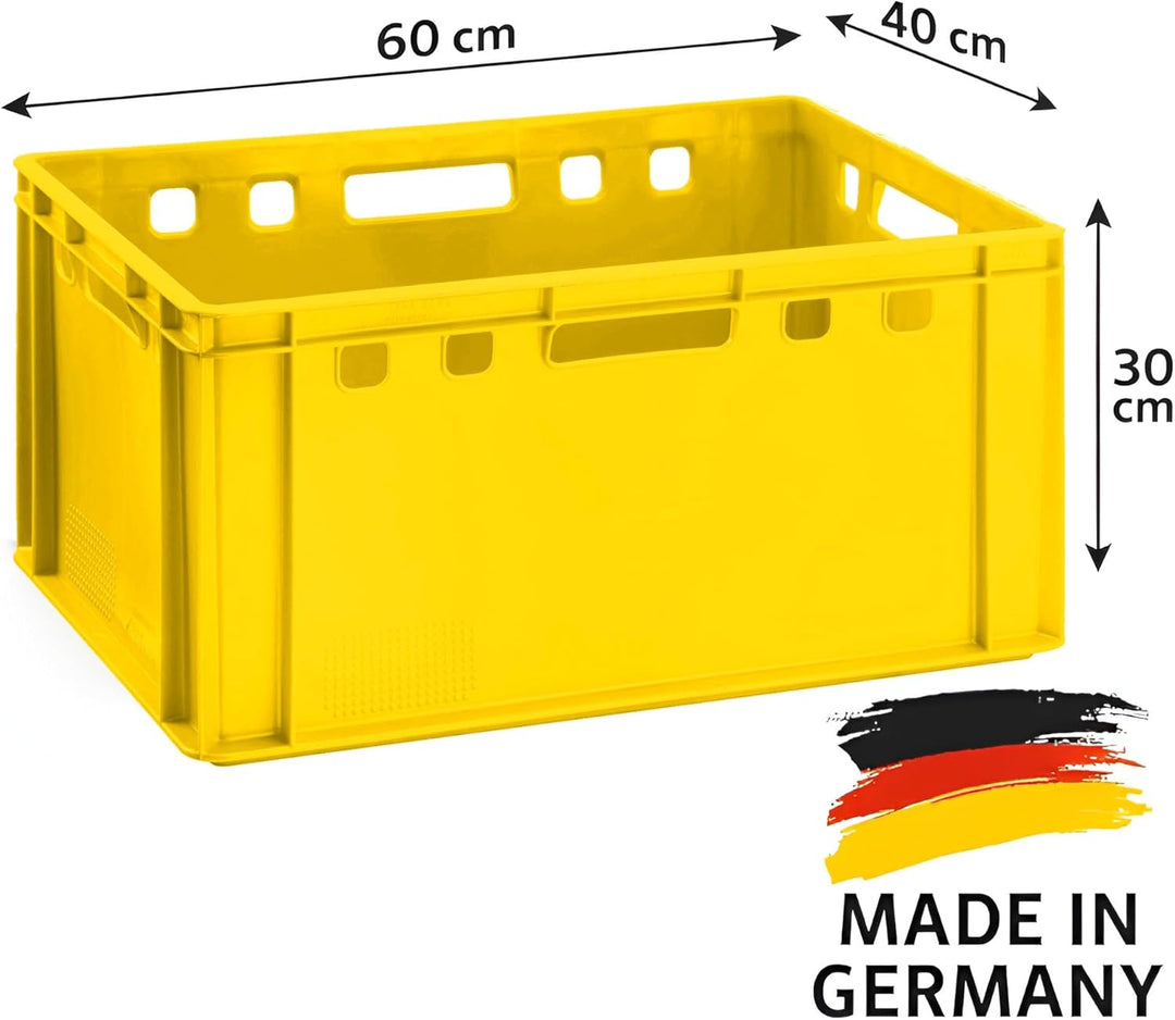 BURI Fleischerkiste 2x Metzgerkiste 60x40x30cm Lagerkiste E3 hoch | Extrem robuste Stapelkiste | Fle