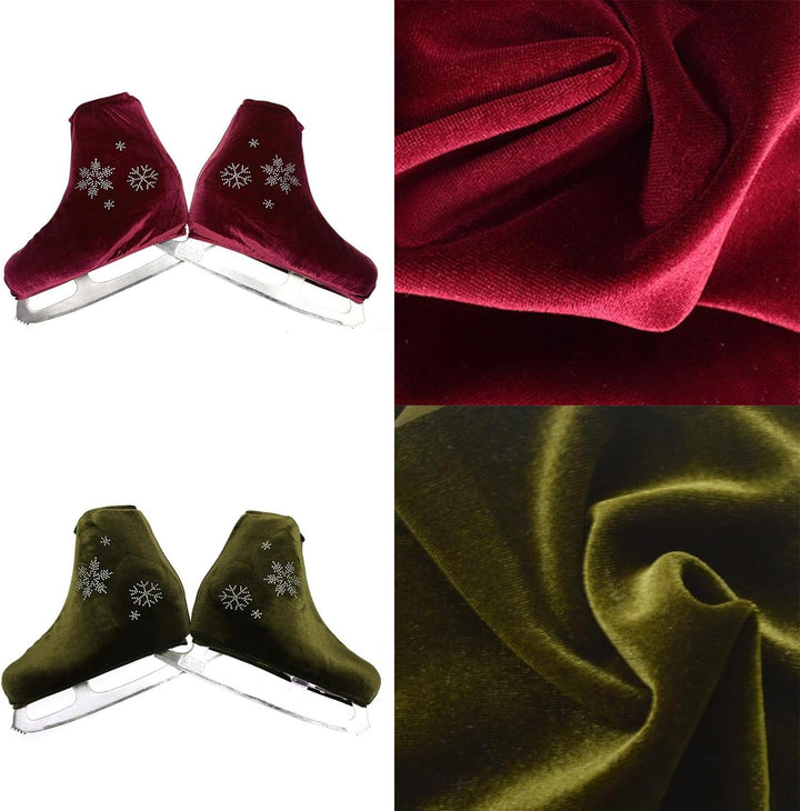 Skate Boot Cover aus Samt für Rollschuhe und Schlittschuhe,Schlittschuh Überzieher mit Schneeflocken