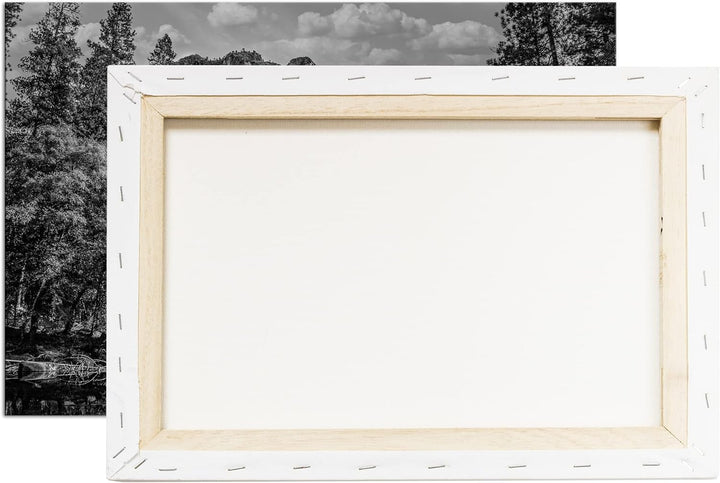 Schloss in den Wäldern Effekt: Schwarz&Weiss Format: 80x60 als Leinwandbild, Motiv fertig gerahmt au