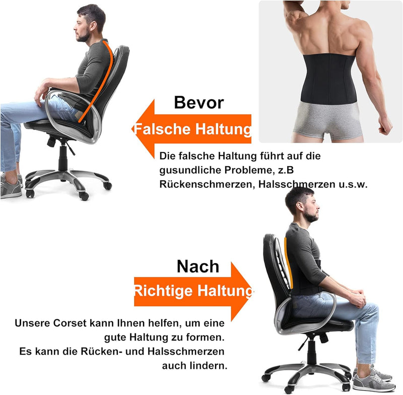 Bingrong Bauchweggürtel Schwitzgürtel für Herren Verstellbare Neoprene Sauna Fitnessgürtel Sport Tra