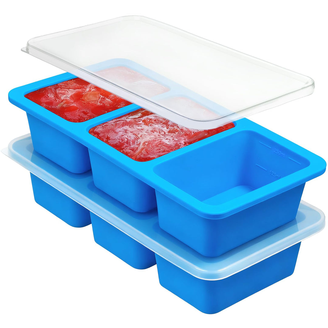Kamehame Suppen Einfrieren Behälter Silikon 250ml 2 Stück Silikon Gefrierform mit Deckel Super Cube