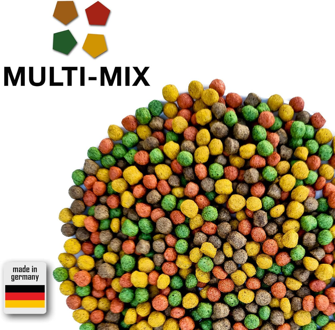 Multi-Mix Koifutter 6mm - Der 4 Sorten Futtermix für Koi und Teichfische für ausgewogene Fisch-Ernäh
