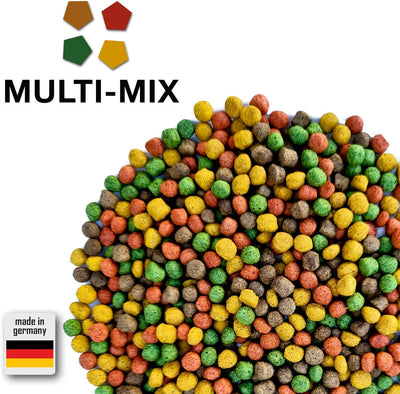Multi-Mix Koifutter 6mm - Der 4 Sorten Futtermix für Koi und Teichfische für ausgewogene Fisch-Ernäh