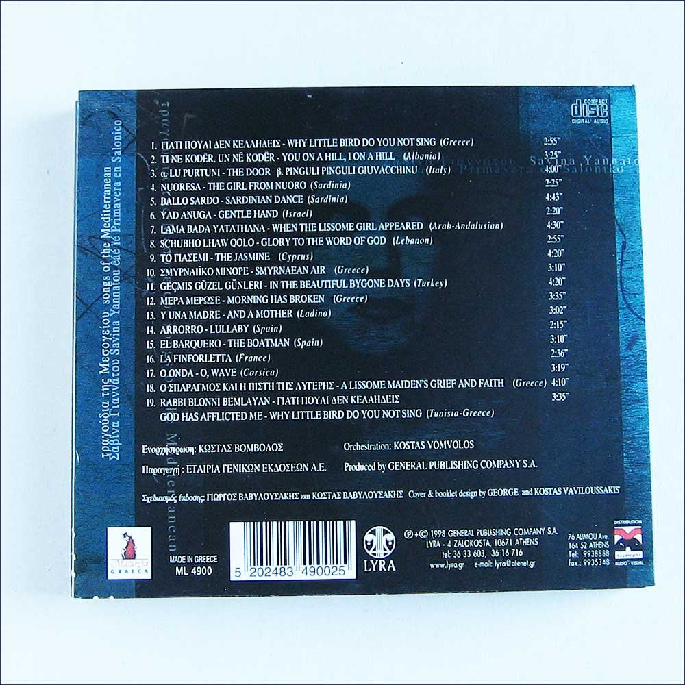 Songs of the Mediterranean, Audio-CD