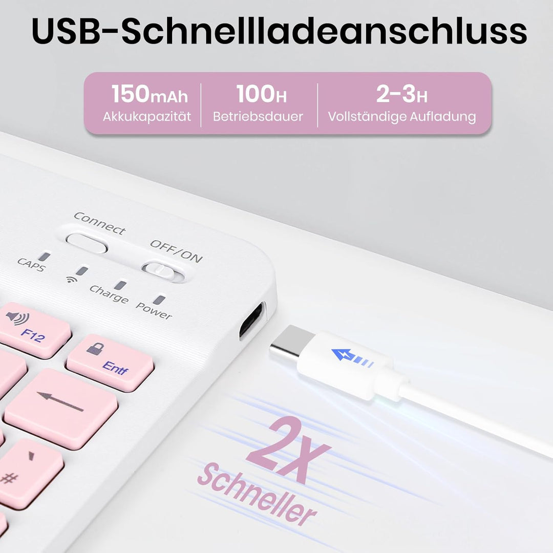 Hülle mit Tastatur für Samsung Galaxy Tab A11+ Plus 2025/ A9+ Plus 11 Zoll 2023, Stossfeste Ultradün