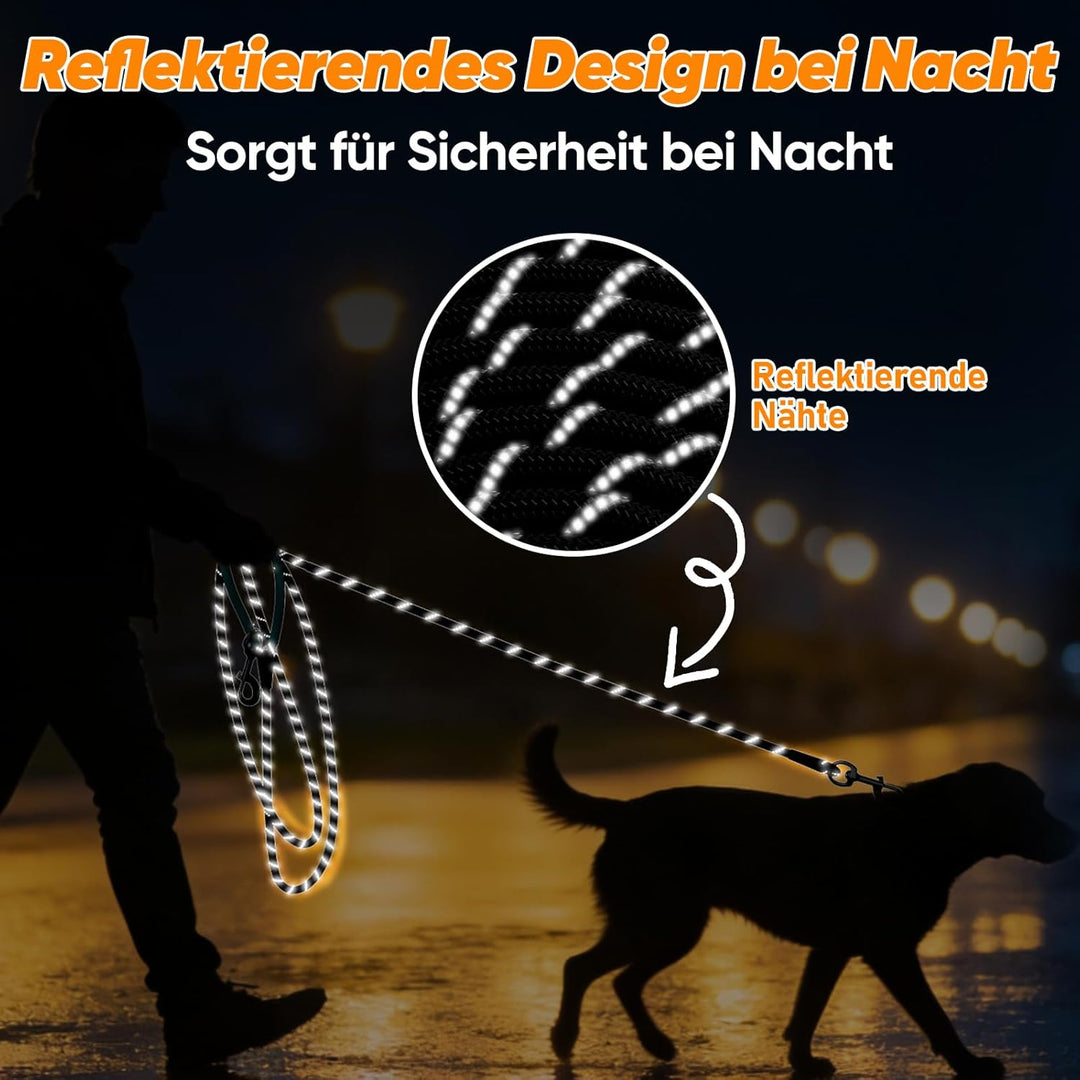 Aystkniet Schleppleine für Hunde, 5M 10M 15M 20M 30M Lange schleppleine mit 2 Wirbelhaken, Trainings