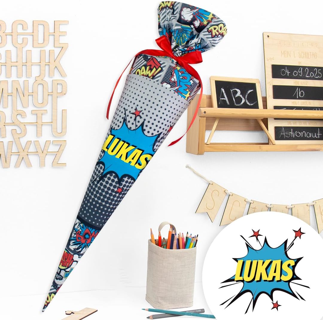 Schultüte aus Stoff Kuschel Velvet individualisierbar mit Wunschname personalisierbar 70 cm 85 cm -