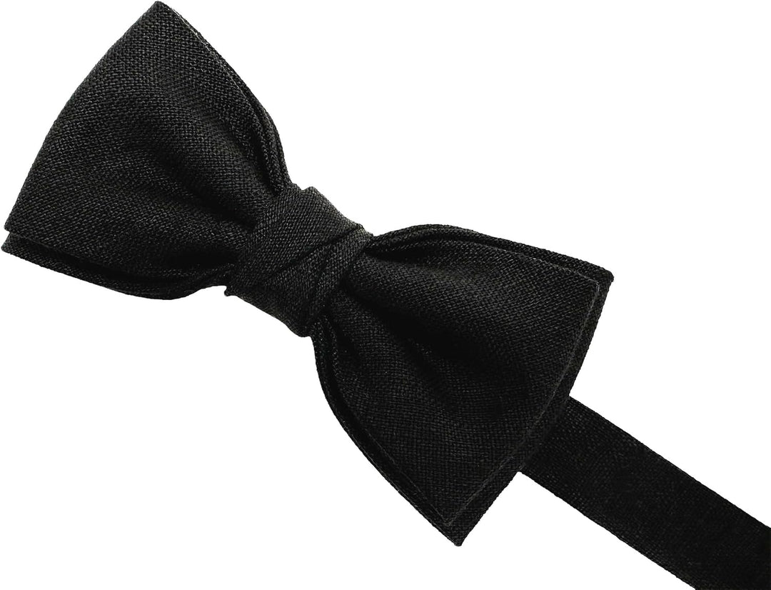 Leinen Accessoires SET: Fliege und Hosenträger Hosenträger mit Leder für Herren. Fliege Bereits gebu