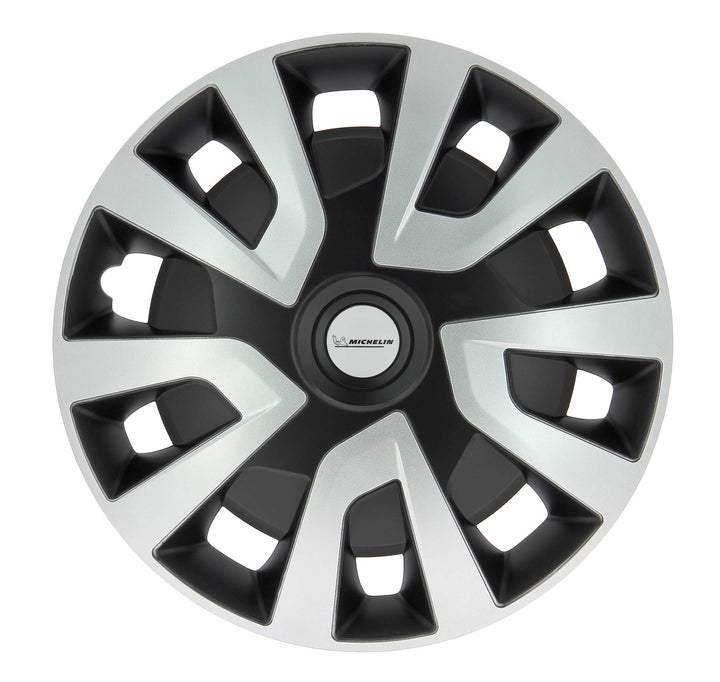 MICHELIN 1540961 Radkappen NVS, Schwarz (Kendo Black/Silber), 4 Stück