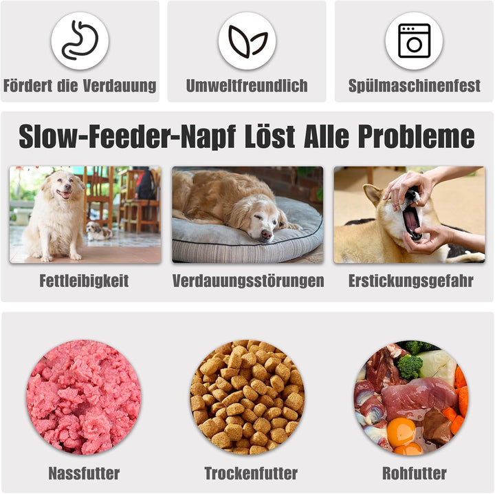 Antischlingnapf Hunde Gross, 27.1cm Anti Schling Napf Hundenapf Futternapf für Mittlerer und Grosser