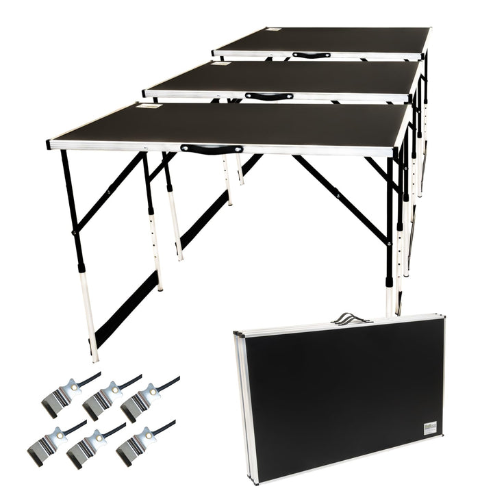 TRUTZHOLM 3-er Set Alu Multifunktionstisch (3X 100x60cm) Flohmarkttisch Campingtisch Markttisch Klap