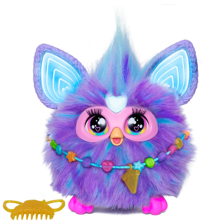 Furby Lila Interaktives Spielzeug mit Sprachaktivierung für Kinder ab 6 Jahren, 15 Modeaccessoires,
