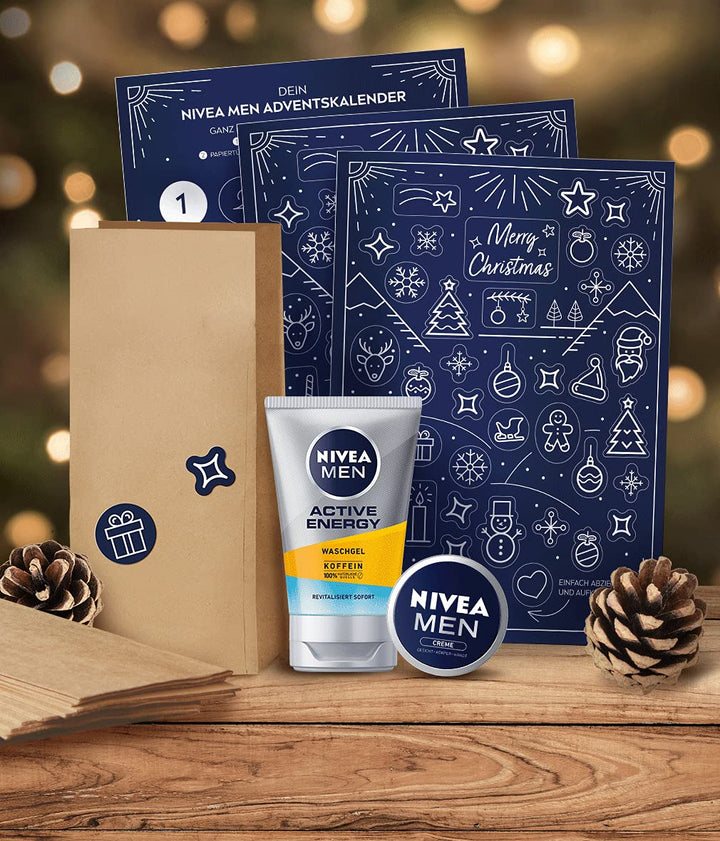 NIVEA MEN Adventskalender 2021 für 24 einzigartige Verwöhnmomente, Weihnachtskalender mit ausgewählt