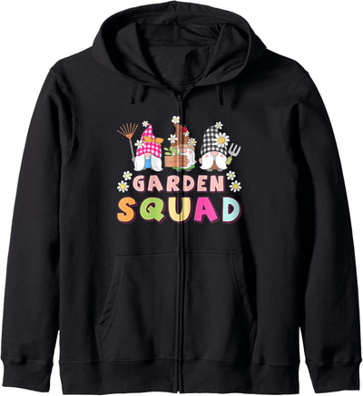 Gartenzwerge, Wichtel kleine Gartengestalter, Bunte Schrift Kapuzenjacke