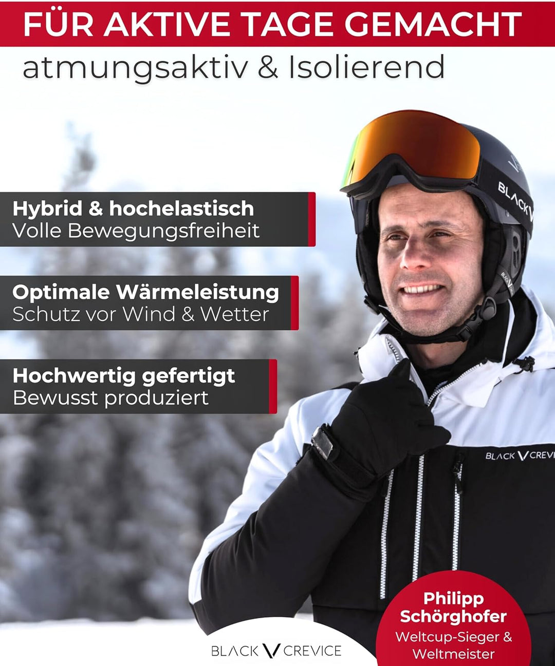 Black Crevice Damen Skitourenjacke I Hochwertige Winterjacke Damen aus 100% Nylon/88% PES & 12% Span